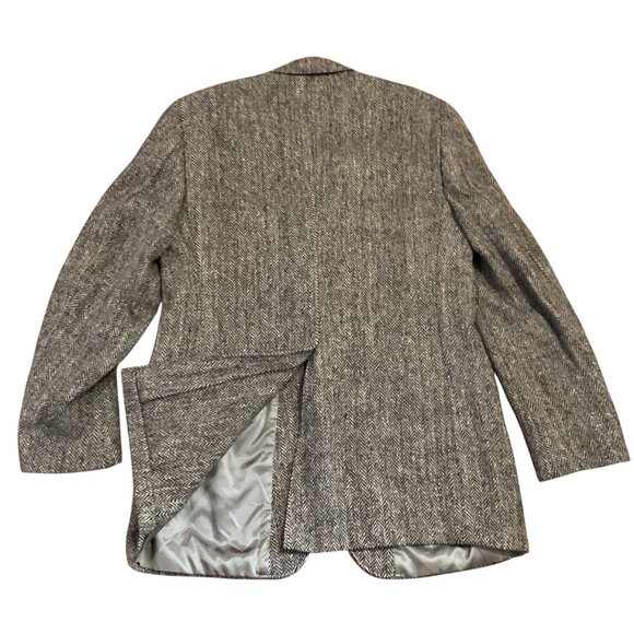 Vtg Harris Tweed Sport Coat Sz 44XXL Black Gray Handwoven 100% Scottish Wool - Picture 5 of 9